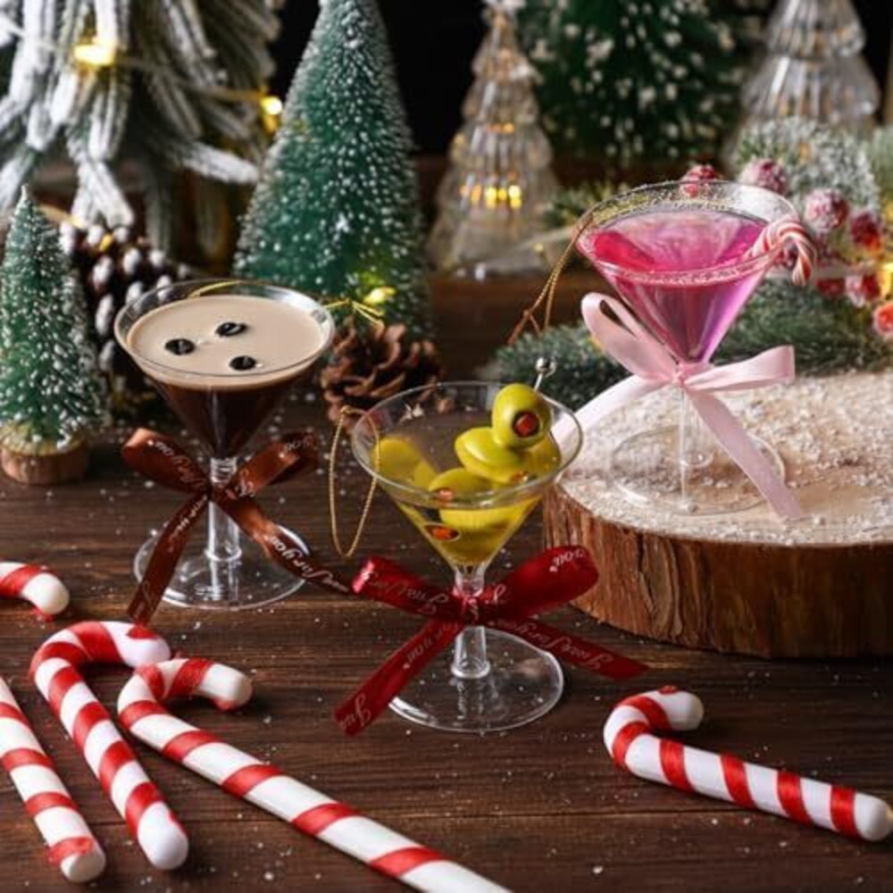 8053 3pcs Christmas Martini Ornaments Coffee Espresso Martini Hanging